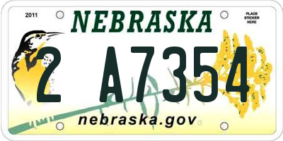 NE license plate 2A7354