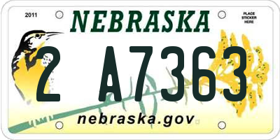 NE license plate 2A7363