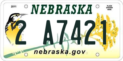 NE license plate 2A7421