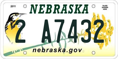 NE license plate 2A7432