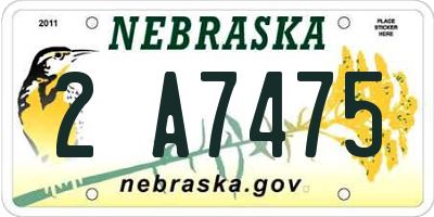 NE license plate 2A7475