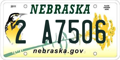 NE license plate 2A7506
