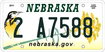 NE license plate 2A7588
