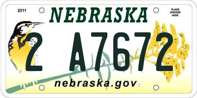 NE license plate 2A7672