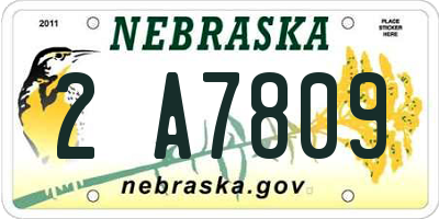 NE license plate 2A7809
