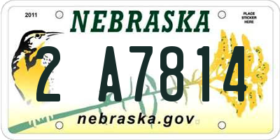 NE license plate 2A7814