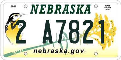 NE license plate 2A7821
