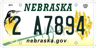 NE license plate 2A7894