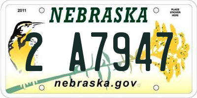 NE license plate 2A7947