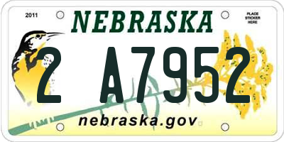 NE license plate 2A7952