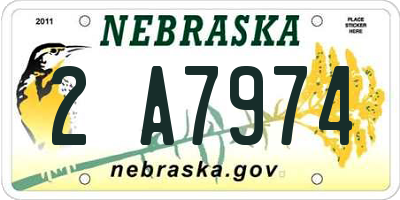 NE license plate 2A7974