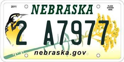NE license plate 2A7977