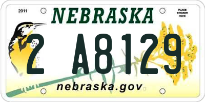 NE license plate 2A8129