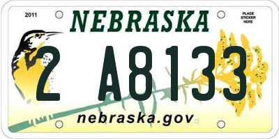 NE license plate 2A8133