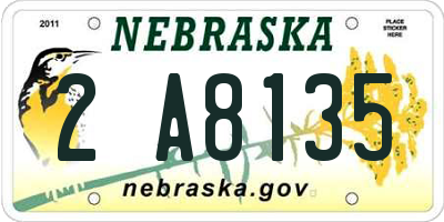 NE license plate 2A8135