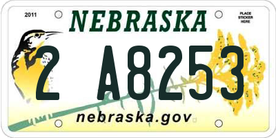 NE license plate 2A8253