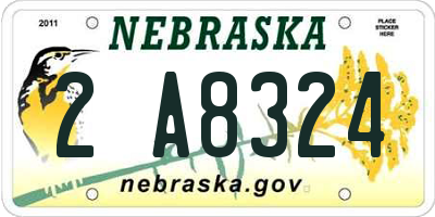 NE license plate 2A8324