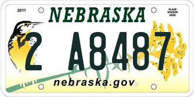 NE license plate 2A8487