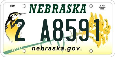 NE license plate 2A8591