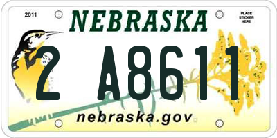 NE license plate 2A8611