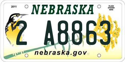 NE license plate 2A8863