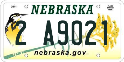 NE license plate 2A9021