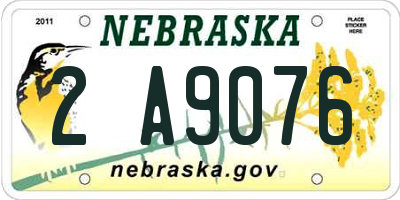 NE license plate 2A9076