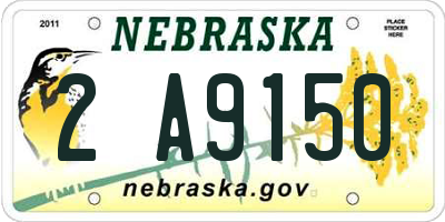 NE license plate 2A9150