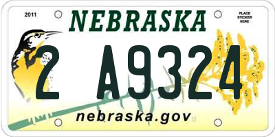 NE license plate 2A9324