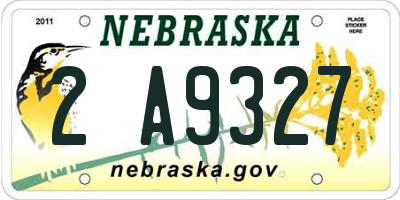 NE license plate 2A9327