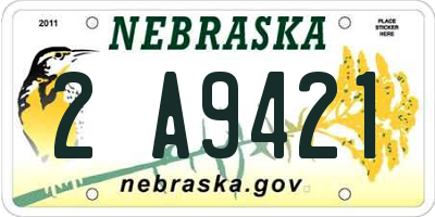 NE license plate 2A9421