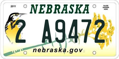 NE license plate 2A9472