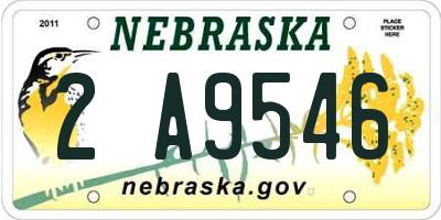 NE license plate 2A9546