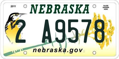 NE license plate 2A9578