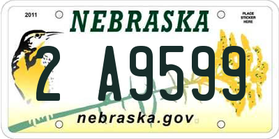 NE license plate 2A9599