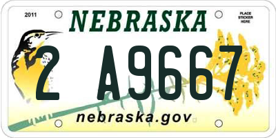 NE license plate 2A9667