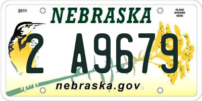 NE license plate 2A9679