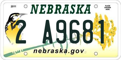 NE license plate 2A9681