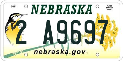 NE license plate 2A9697