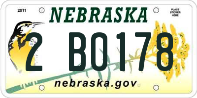 NE license plate 2B0178