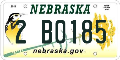 NE license plate 2B0185