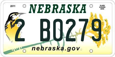 NE license plate 2B0279
