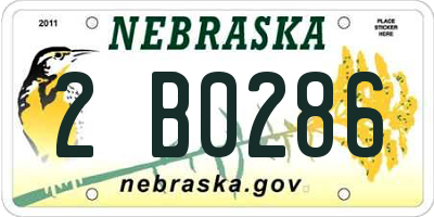 NE license plate 2B0286