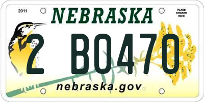 NE license plate 2B0470
