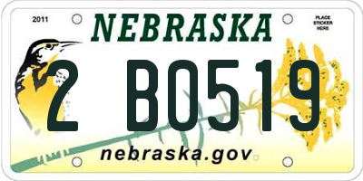 NE license plate 2B0519