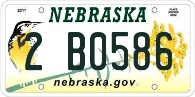 NE license plate 2B0586