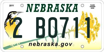 NE license plate 2B0711
