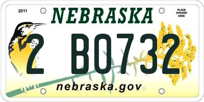 NE license plate 2B0732