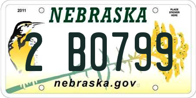 NE license plate 2B0799