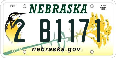 NE license plate 2B1171